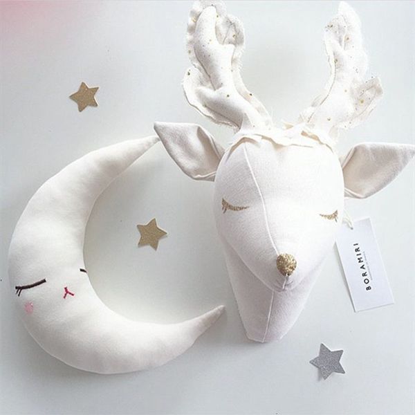 Decorazione da parete Animale Unicorno Testa di cervo Giocattoli Supporti da appendere a parete Decor Testa 3D Ornamenti da appendere a parete Arte Camera dei bambini Decorazione da parete Giocattoli 230324