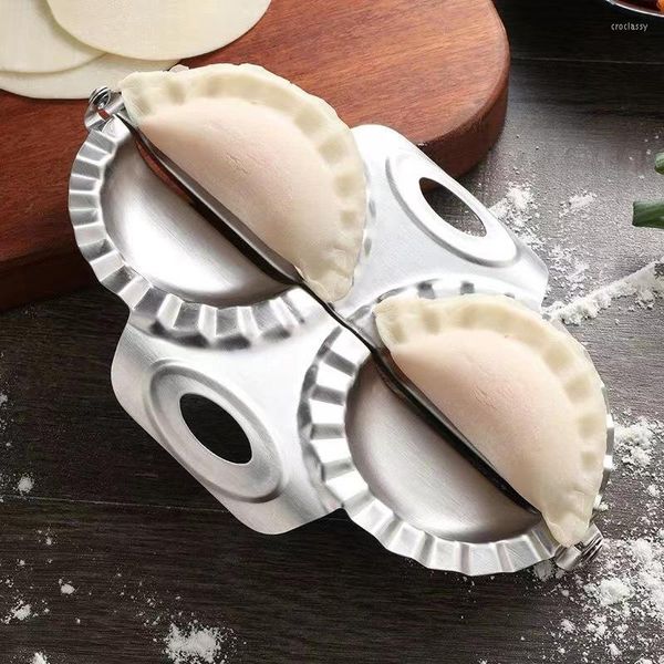Strumenti di cottura In acciaio inox a doppia testa Dumpling Maker Cottura manuale per uso domestico Cibo Stampi Jiaozi Stampo per pasticceria Cucina fai-da-te