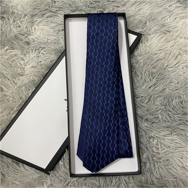 Ties cravatte di lusso Nuovo designer lettera da uomo 100% cravatta cravatta seta nera blu aldult jacquard party wedding business woven design di moda hawaii cravatte con scatola 1129