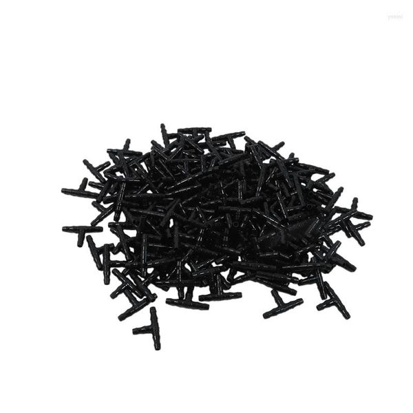 Attrezzature per l'irrigazione 200Pcs Irrigazione a pioggia 1/4 di pollice Barb Tee Giunto per tubo flessibile Connettore contagocce Sistema per 4Mm / 7Mm