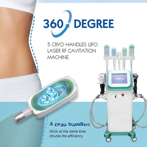 9 em 1 Multifuncional Cryolipólise Crio de Máquina de Slimming Cavitação RF LIPO LASER PROGAÇÃO FLIM EQUIPE