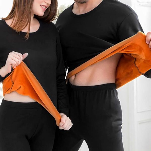 Roupas em casa 2pcs Conjunto mulheres suéteres de inverno Jumpers de roupas íntimas térmicas sólidas