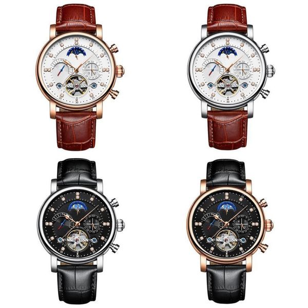 Deri İzle Ayarlanabilir Erkekler Moda İzle Açık Hava Hareketi Leisure Montres Automatique Klasik Çok Tarzlı Kol saati Tasarımcı Tourbillon Vs Fabrika SB042 B23