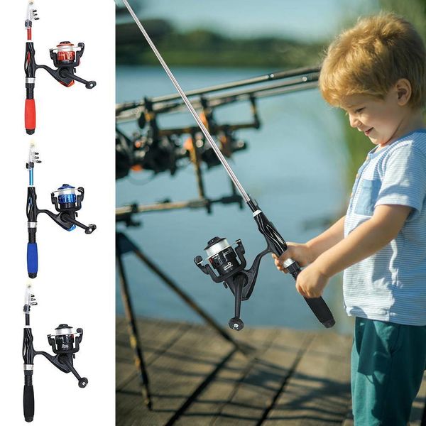 Canne da pesca per barche Mini canna da pesca telescopica Set con mulinello Scatola per esche Kit canna da pesca per bambini Set di canne da pesca portatili all'aperto 230324