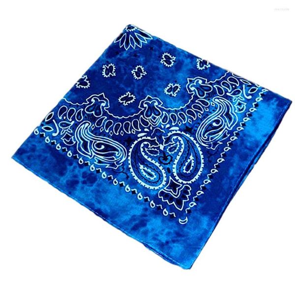 Банданы 1/2/3/5 бандана квадратный шарф с узором пейсли повязка на голову походный современный платок аксессуары подарки для мужчин женщин галстук краситель синий