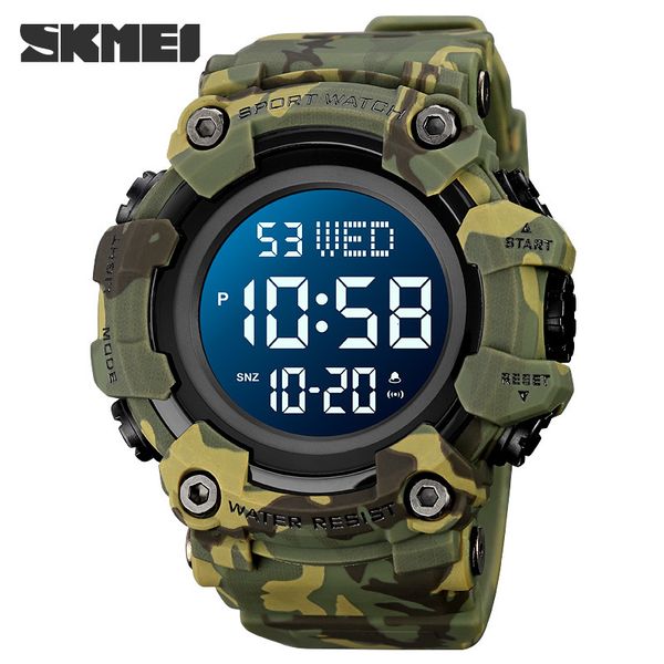 Relógios de luxo Dual Time de luxo Relógio Eletrônico Fashion Outdoor Countdown StopWatch Watch Digital Watches Men WristWatch Brand Skmei Original Relógio 230324