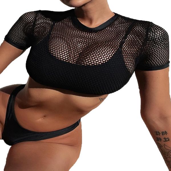 Costumi da bagno da donna Donne sexy Nero Mini Micro perizoma Bikini Set costume da bagno tinta unita Costume da bagno a tre pezzi per signora 2023