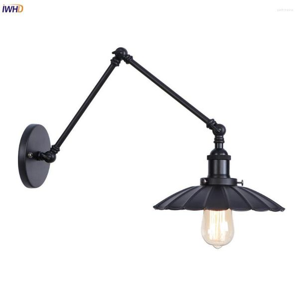 Wandlampen IWHD Loft-Stil Industrielle Leuchten Wohnzimmer Vintage Verstellbare Schaukel Langarm Lampe Wandleuchte Edison Beleuchtung