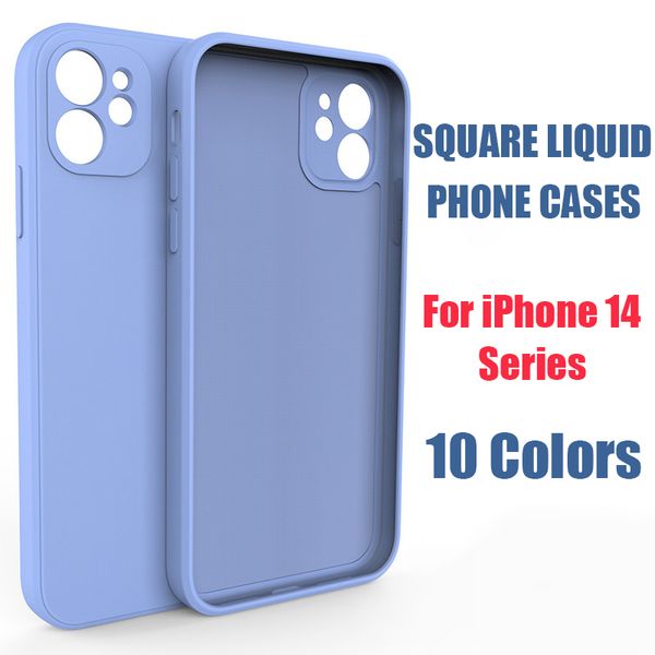 Custodia per telefono in TPU quadrato liquido morbido per iPhone 14 Plus 12 13 Mini 11 Pro Xs Max X Cover posteriore opaca per iPhone 6 6S 7 8 Plus Custodie multicolore