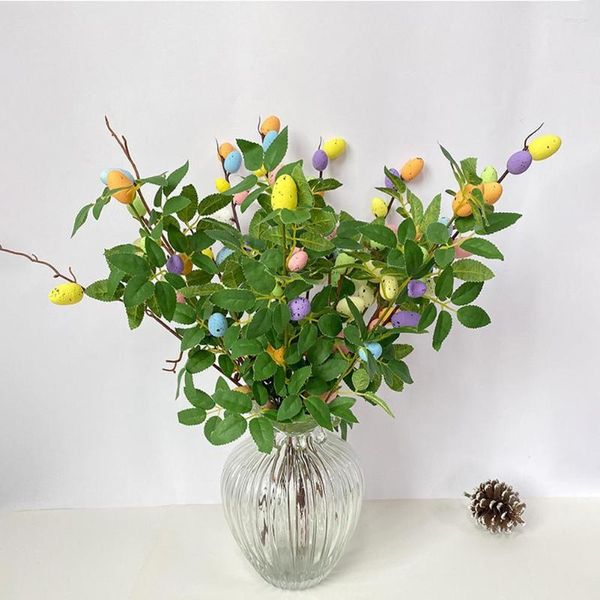 Dekorative Blumen 1PC Kreative Osterei Baum Dekor Zweig mit Malerei Eier Dekoration Lieferungen Party Suplies