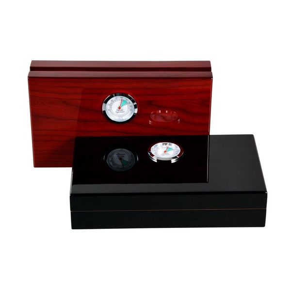 Scatola per sigari Humidor da viaggio in legno di cedro Custodia per sigari portatile con igrometro Umidificatore Scatola per sigari Humidor per custodia in pelle Cuba