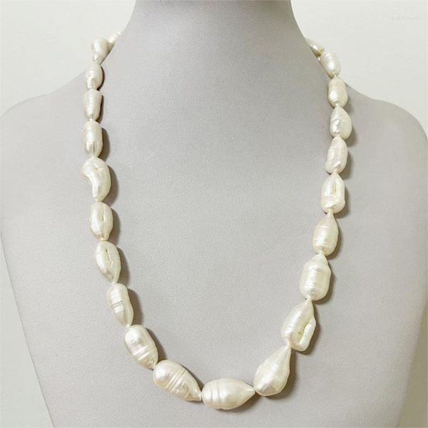 Ketten 8 10 18-20 mm große natürliche barocke Perlenkette unregelmäßige Form natürliche Keshi-Perlen Frauen Luxus-Edelstein mit individueller Anpassung