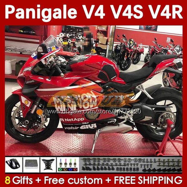 Telaio rosso nero Carene moto per DUCATI Street Fighter Panigale V 4 V4 S R V4S V4R 18-22 Carrozzeria 41No.23 V4-S V4-R 18 19 20 V-4S V-4R 2018 2019 2020 Corpo stampo ad iniezione