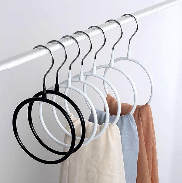 50 stücke Lagerung Rack Metall Seide Schal Aufhänger Runde Ring Organizer Toroidal Kreis Bekleidungs Gürtel Krawatte Handtuch Kleidung Regal Halter SN6857