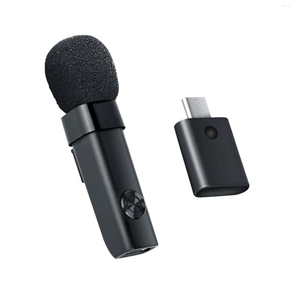 Microfoni Trasmissione in diretta Microfono lavalier wireless Telefono vivavoce professionale PC Mini clip su registrazione video didattica portatile