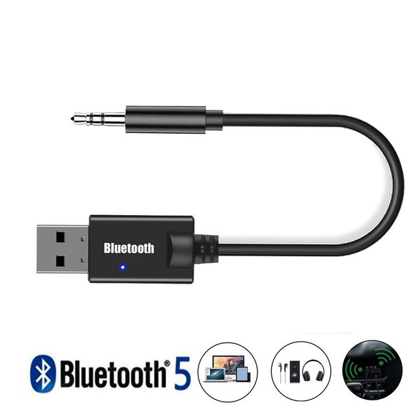 Mini 3,5 -мм Jack Aux Bluetooth -приемник автомобильный комплект Audio mp3 музыка USB Power Adapter для беспроводной радиоправопроводы FM HandsFree