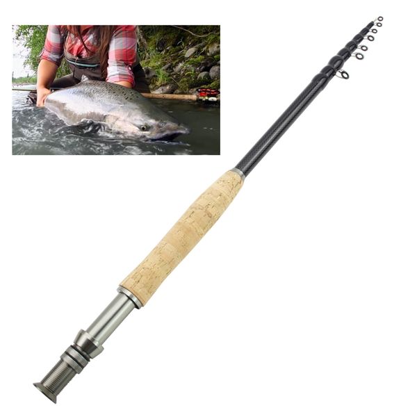 Hastes de pesca de barco 2,1m 2,4m 2,7m 3,0m haste de pesca com mosca telescópica portátil Ultralight de ação rápida haste de pesca com cortiça tackle 230324