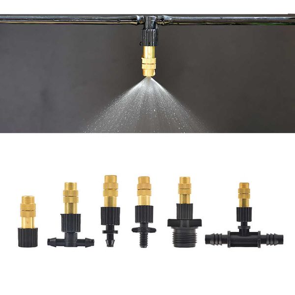 Pulverizadores conexão de bico de latão ajustável 1/4 de 1/2 polegada do sistema de irrigação por spray de spray de spray p230310