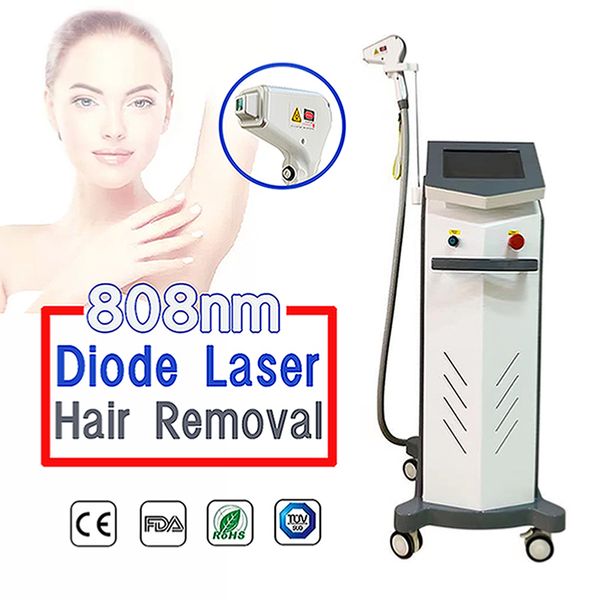 Laser a diodi 808 Macchina per la depilazione Permanente indolore 808nm Lazer Cura della pelle Attrezzatura del salone della clinica della stazione termale di bellezza con il sistema di raffreddamento