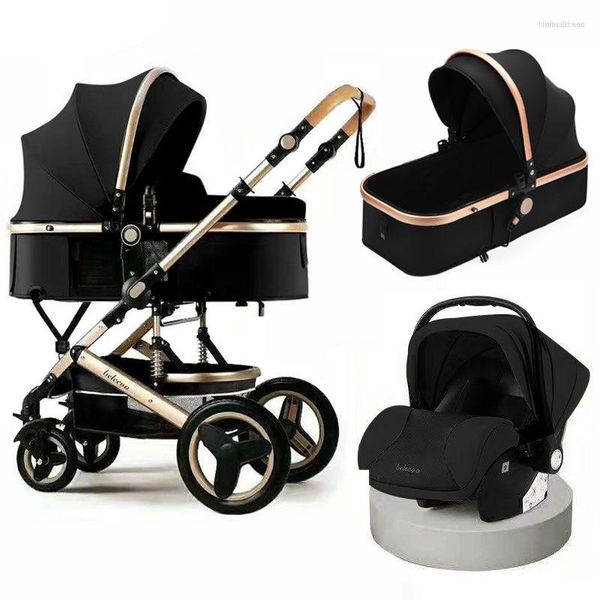 Kinderwagen Baby Kinderwagen 3 in 1 mit Autositzwagen Zwei-Wege