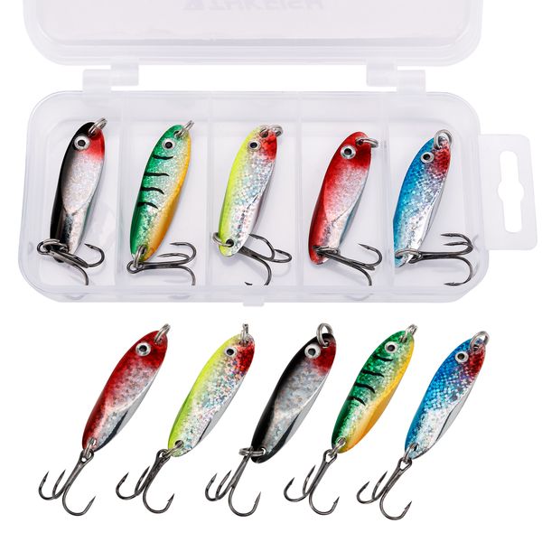 Baits Lures 5 teile/los Metall Löffel Angeln Köder Künstliche Harte Köder 3,5g 5g 7g 10g 14g 21g Forelle Spinner Pailletten Köder Für Bass Fishing 230324