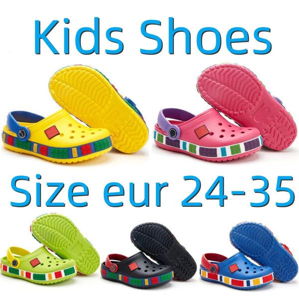 Детские сандалии дизайнер малышей Croc Hole Slippers Clog мальчики девочки пляжная обувь случайная летняя молодежная детская скользит с пряжкой Croos Классический домашний сад черная обувь