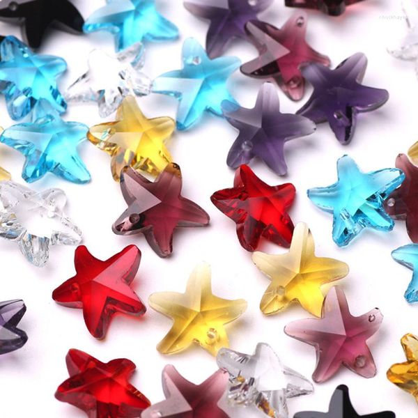 CHANDELIER CRISTAL TOP QUALIDADE 100PCS MULTICOLOR 14mm Starfish Starfish Stones Diy Jóias Fazendo Mertes Acessórios de Roupas