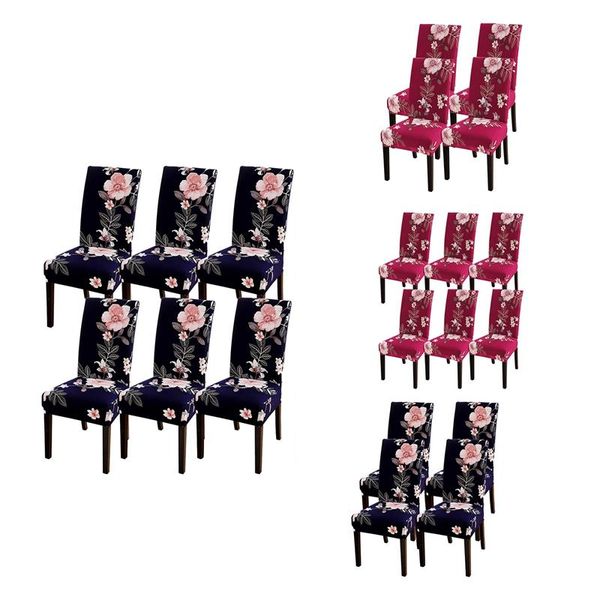Coperchi di sedie set di 6 protezione da cucina lavabile rimovibile e allungamento per sala da pranzo EL