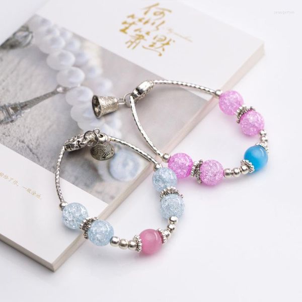 Bracelets de charme Bracelete de cerâmica estudante feminina japonesa simples e coreana infantil hipster elástico band sell ornament