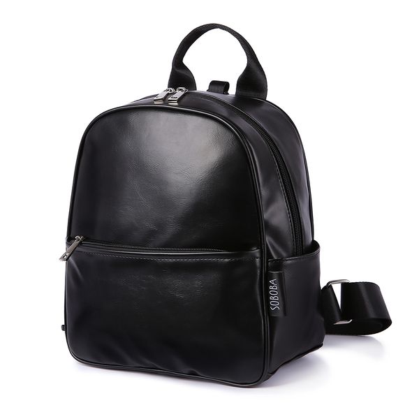 Sacos escolares Criança bebê arnês mochila preto couro liso grande capacidade saco de jardim de infância anti-perdido mochila de viagem para menino 230324