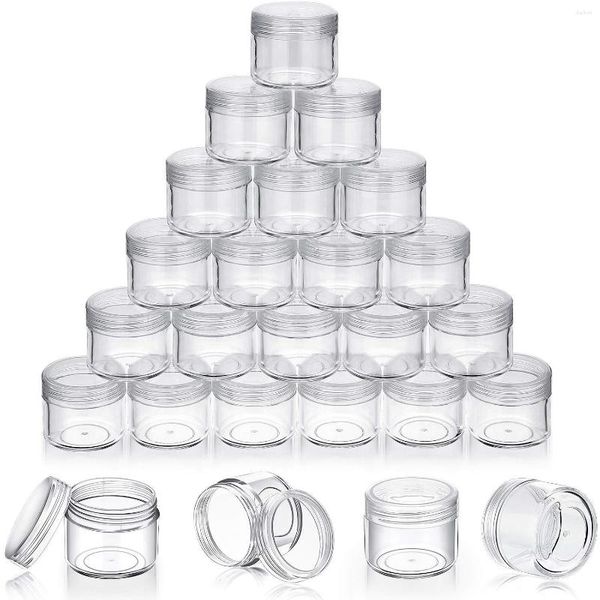 Vorratsflaschen 30 Stück 20 ml Kosmetikbehälter Set Runde Topfgläser für flüssige Cremes Probenbehälter Kunststoff