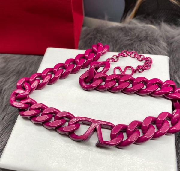 Amerikanische Marken Buchstaben Acryl Acetat Kette Persönlichkeit übertrieben Bonbonfarben Halskette Twist Damen Accessoires