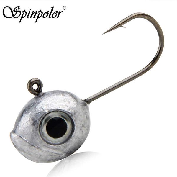 Ganchos de pesca spinpoler Ajing gabinete cabeça 0,7g 1,7g 3,5g 3d Olhos realistas Ultralight Rock Fish Jig Heads Soft Worm Fishhook para Trout Bass 10pcs P230317