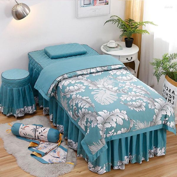 Bedding Sets 4pcs Beauty Salon Massage Spa lençóis de cama de colaboração colaboradouro brophcase stoolcover tampa de edredão lines