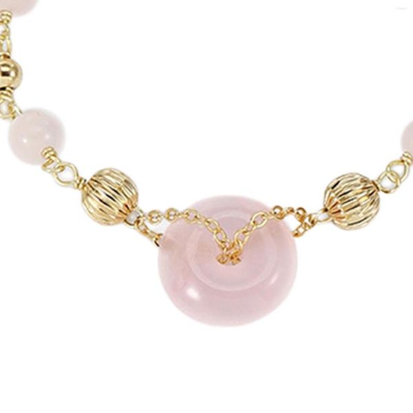 Bracelets de charme elegantes miçangas rosa Jóias de decoração de jóias delicadas pulseira de miçangas para meninas mulheres casamento diariamente usando presentes de aniversário