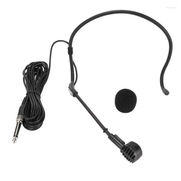 Mikrofonlar 6.35mm Earhook Mikrofon Ergonomik Dinamik 16.4ft Kablolu Kulaklık Karaoke Hoparlörler için Amplifikatörler Öğretim