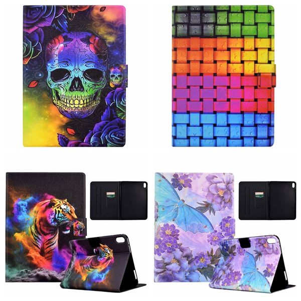 Girafa folhas de folhas de couro Casos de comprimidos de couro para iPad mini 6 1 2 3 4 5 7,9 8,3 polegadas mini6 Moda Butterfly Skull Tiger Flor Flor Credit Cart.