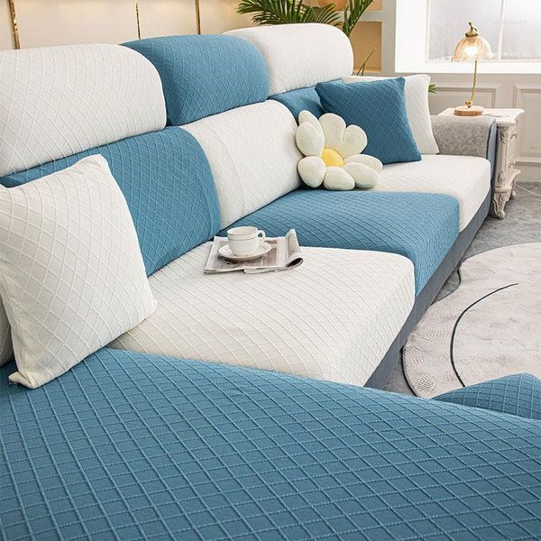 Stuhlhussen GURET Plaid Sofa Sitzkissenbezug Einfarbig für Wohnzimmer Weiche Stretch Abnehmbare Schonbezug Möbelschutz