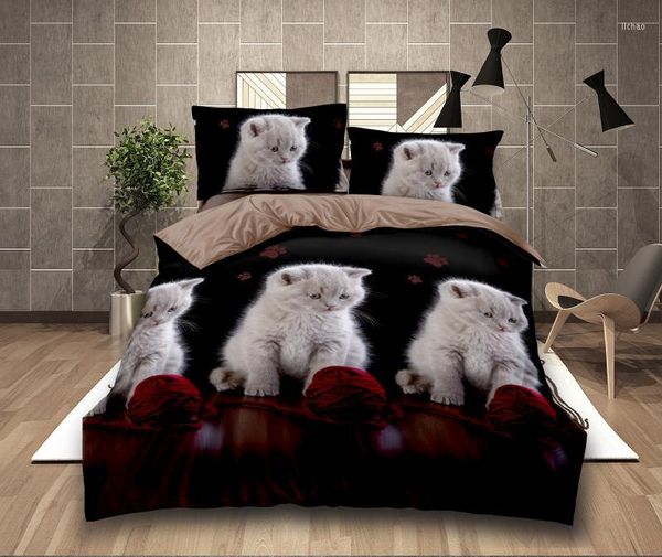 Yatak takımları yatak keten kaplan seti yorgan baskılı batı nevres kapağı yastık kılıfı hayvan kral