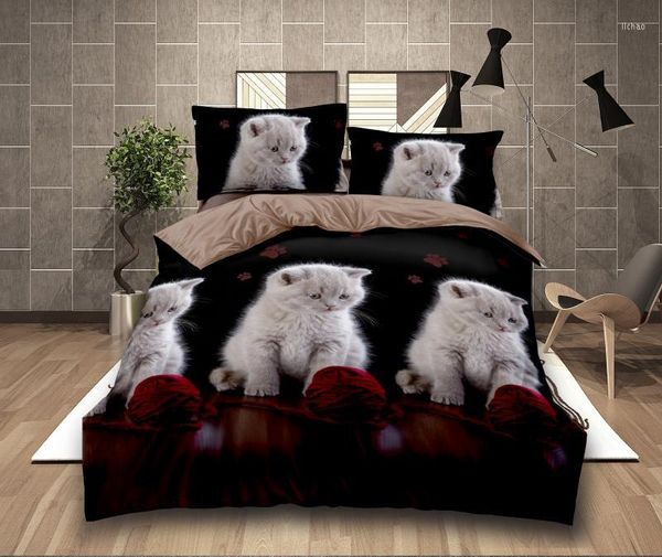 Set di biancheria da letto Biancheria da letto Tiger Set Consolatore Stampato Western Copripiumino Federa Animal King