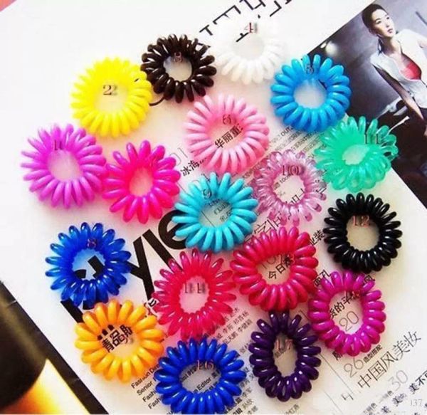 1000pcs cavo telefonico gomma cravatte per capelli elastici titolari di coda di cavallo anello per capelli scrunchies per ragazza elastico cravatta corda per capelli qualità