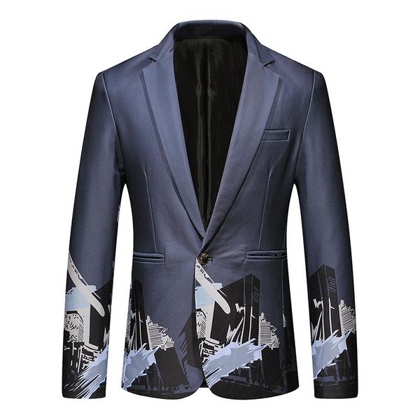 Мужские костюмы Blazers 2023 Уникальный принт для Slim Fit Business Social Casual Jacket