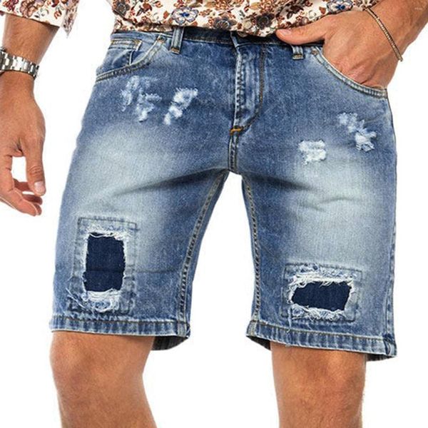 Мужские джинсы мужские повседневные шорты весна карманные спортивные спортивные летние бодибилдинг джинсовые штаны простые брюки l Простое l