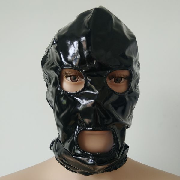 Kostüm aksesuarları kaput cadılar bayramı maskeleri cosplay kostümleri pvc sahte deri maske açık gözler ağız yetişkin unisex zentai kostümler parti aksesuarları