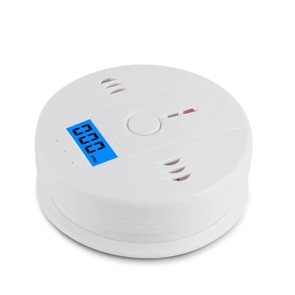 Analisadores de gás CO Carbono Monoxide Detector Sensor de alarme envenenando LCD Sensores de alarme de aviso de incêndio a gás