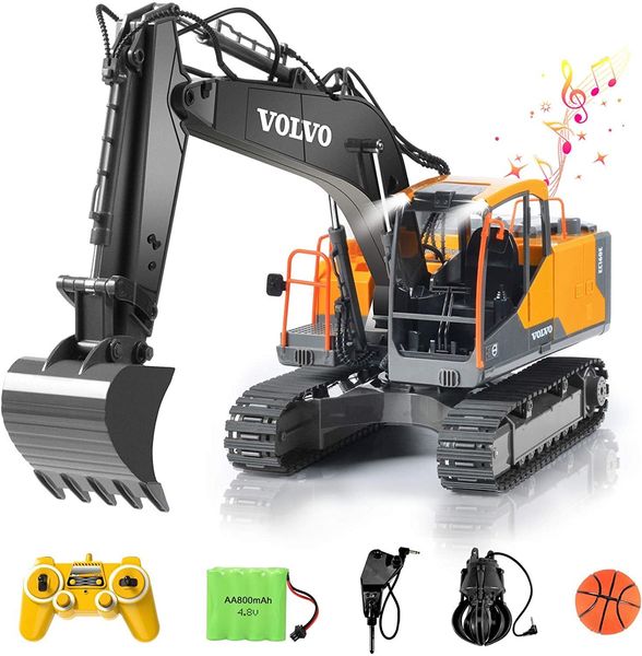 ElectricRc Araç RC Excavator 3 1 İnşaat Metal Uzaktan Kıyafet Kürek Matkapı 17 Kanal 116 Tam Fonksiyonel Elektrik 230325