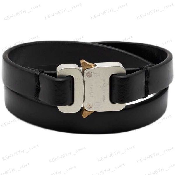 Pulseira 1017alyxx9sm couro em camada dupla para homens e mulheres amantes colar de fivela tática funcional colar T230325