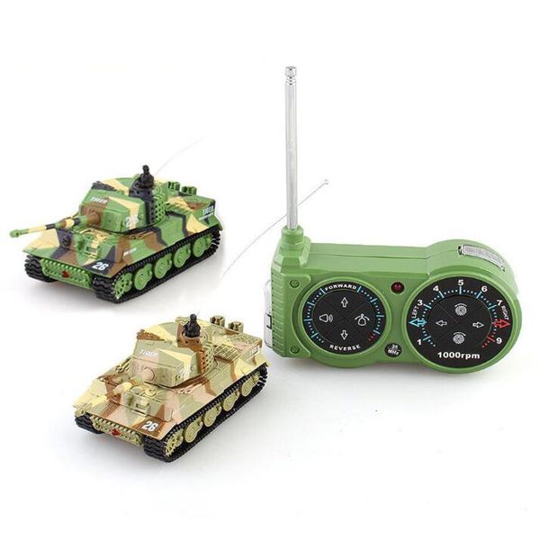 ElectricRC Car 2117 1/72 Mini RC Carri armati Modello Veicolo di controllo radiofonico elettrico militare Regali di simulazione di battaglia portatili Giocattoli per bambini 230325