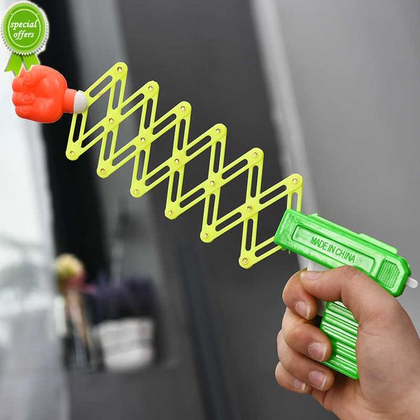 Neue einziehbare Faust-Shooter-Trick-Spielzeugpistole, lustiges Kind, Kinder, Kunststoff, Party, Festival, Geschenk für Spaß, klassisches elastisches Teleskop-Faustspielzeug