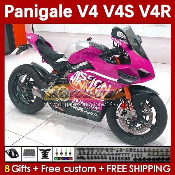 Moldões de injeção para Ducati Street Fighter Panigale V4S V4R V 4 V4 S R 2018 2019 2020 Bodywork 41No.92 V4-S V4-R V-4S 18 19 20 V-4R 18-22 MOTOCYCH BODY Pink Blk
